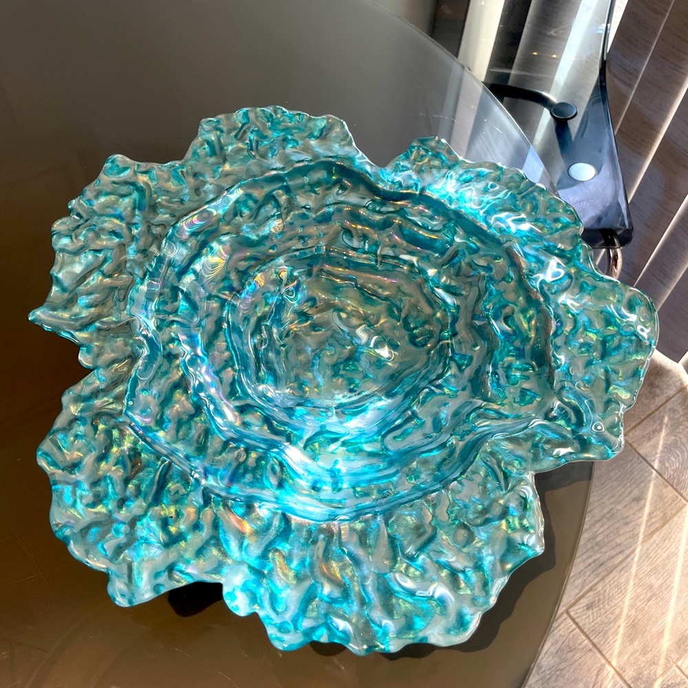 Abalone look ceramic tray